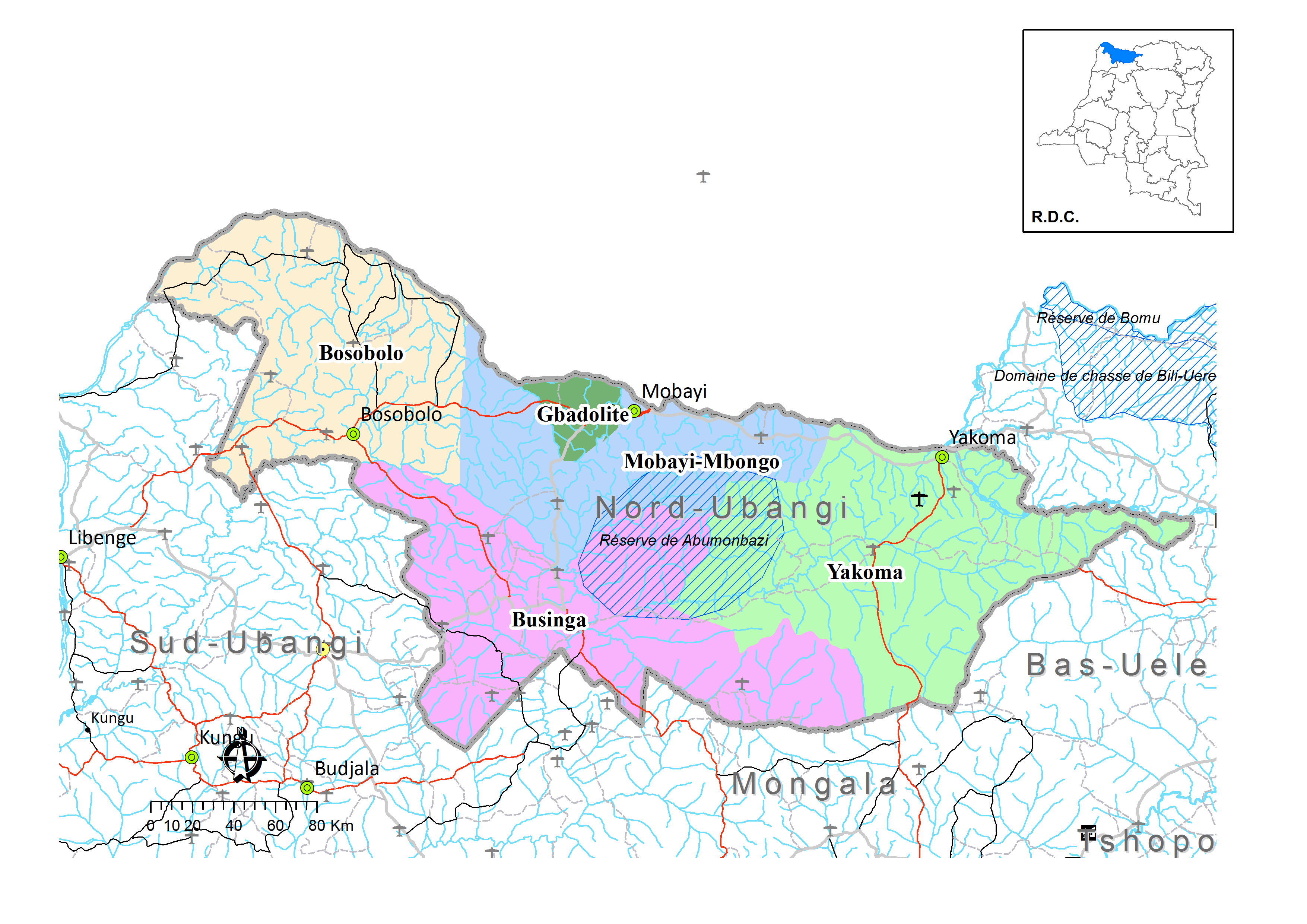 Carte Nord-Ubangi